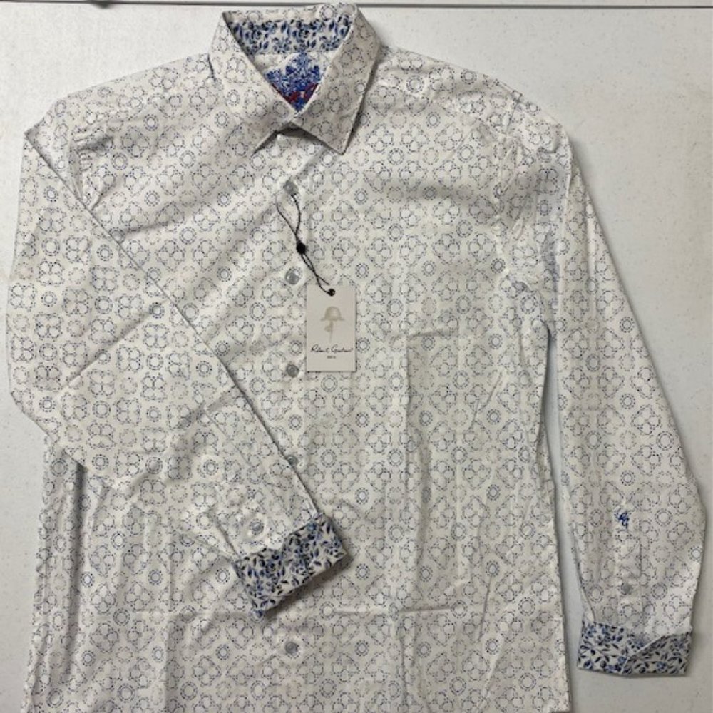 $198 Robert Graham SHAFFER White Classic Fit Medium - RFF221509MCF